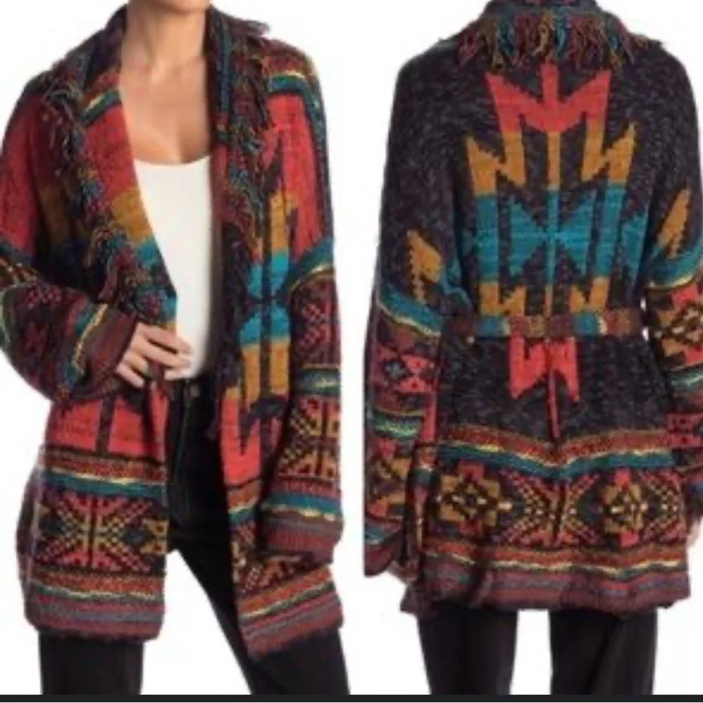 FREE PEOPLE Wild Wild West Cardigan Sweater Sz XS S M Knit Lolli
Coachella Aztec - Picture 2 of 16